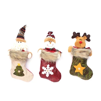 Семейни Окачени Чорапи за Коледа Подарък Празничен Сезон Декор Парти Коледен Отглеждане