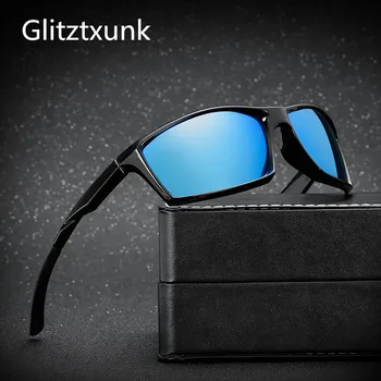 Glitztxunk Мъжки Слънчеви Очила Polarized 2022 Квадратни Ретро Спортни Слънчеви Очила за Мъже Черни Очила За Шофиране, Очила Oculos Gafas