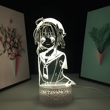 Аниме Фигура 3D Led нощна светлина JS Момиче Лампа за Хладно Дете, Подарък за Рожден Ден Декор за Спалня Светлина Манга Стая Настолна Лампа