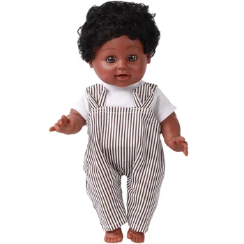 35 СМ Африканска Черна Кукла Ръчно изработени Силиконови Vinyl Очарователен Реалистична Кукла За Деца Reborn Baby Doll Детски Играчки, Подаръци Момче Момиче