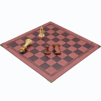 9-цвят на Кожа Шахматна Дъска за Шах от Висок клас Луксозна Настолна Игра Чили Играчка, Подарък Серия Табла Та Игра Голяма Открита Шахматна Дъска