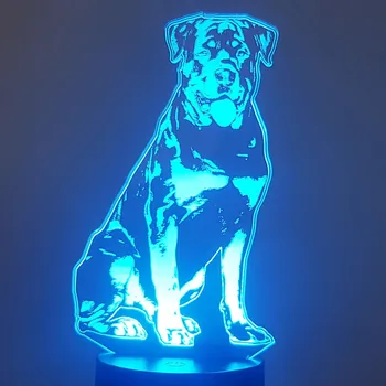 Моделиране на Кучето 3d Домашно Осветление Настолна Лампа Цветен Сензорен лека нощ Habba Главата на Кучето 3d Настолна Инсталация Малката Настолна Лампа