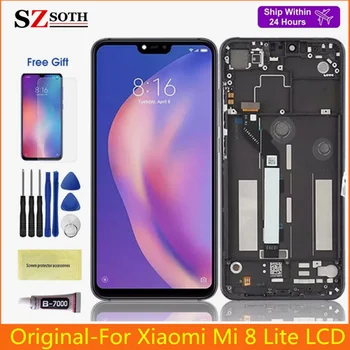Оригинален дисплей за Xiaomi Mi 8 Lite LCD 10 Сензорен екран Дигитайзер в събирането на рамка За Xiaomi Mi8 Lite Mi 8X LCD