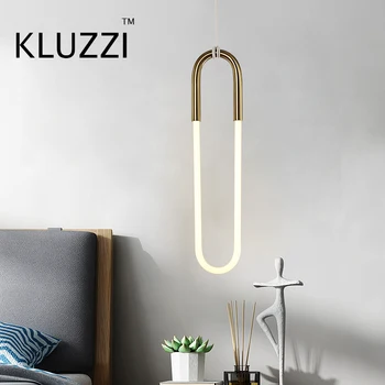 KLUZZI скандинавски минималистичная полилей постмодерното творчески ресторант малка странична лампа за спалня луксозен магазин за дрехи U-образна лампа