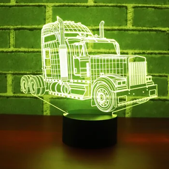 3D Led нощна светлина Камион Автомобил с 7 Цветове на Светлината, за да украсят Дома Лампа Невероятна Визуализация Невероятна Оптична Илюзия