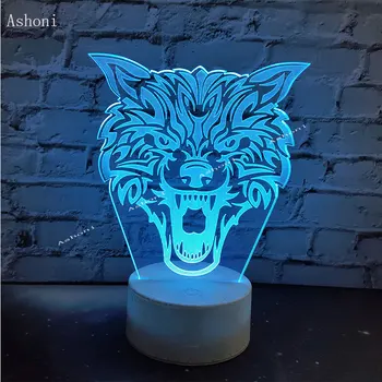 Подарък За Ден за Защита на Децата на Главата на тигъра е нощна светлина В 7 Цвята Аниме 3D LED Детски Настолни Лампи 3D Лампа Начало Декор Детски Играчки
