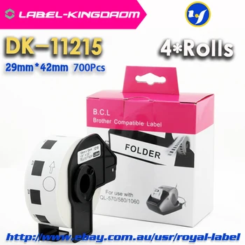 4 Ролка Съвместими етикети DK-11215 29 мм * 42 мм, съвместими с принтера за етикети Brother всички те са с пластмасов държач 700 бр. / ролка