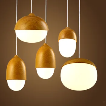Модерни led висящи лампи хол, кухня с трапезария и висящи лампи дървени тела вътрешно осветление минималистичен кафе светлини