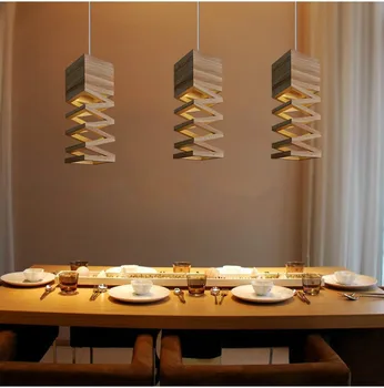 Търговия на едро с нестандартен дървен окачен лампа ретро abajur зала декорация на дома, творчески окачен лампа в китайски стил дизайнерска лампа