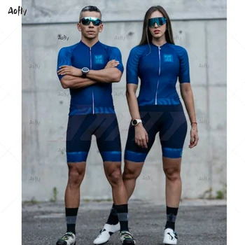 2020 Kafitt Отношение Тъмно синьо Триатлон Колоездене Облекло Skinsuit Комплекти Костюми Macaquinho Ciclismo Feminino Майо Лято