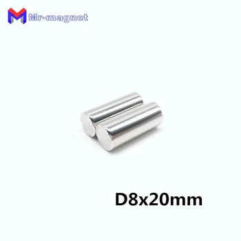 30шт 8x20 мм магнит малък кръг редкоземельный 8x20 магнит супер мощен D8*20 8*20 мм неодимови постоянни магнити 8x20 мм
