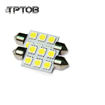 TPTOB 2x C5W C10W led Куполна лампа-венец 36 мм на 39 Мм 12 В 6SMD 5050 Супер Ярки светлини регистрационен номер Светлина регистрационен номер