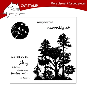 Moonlight/Дърво Прозрачни Печати За Scrapbooking Производство на пощенски Картички, Фото албум Силиконов Печат DIY Декоративни Занаяти
