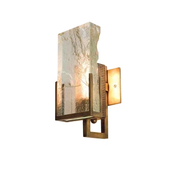 Скандинавски минималистичен художествен ледена кристална монтиран на стената лампа, луксозен малка странична лампа за хранене, вила, спалня, led стенни аплици