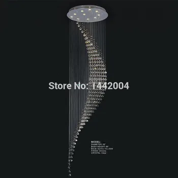 кристален полилей лампа led вита стълба за осветление энергосберегающая лампа Dia70*H220cm