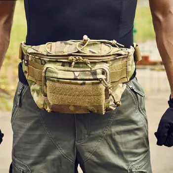 Открит къмпинг и колоездене многофункционални джобове мъжки многофункционален тактически джобове велосипедна чанта през рамо чанта за мобилен телефон