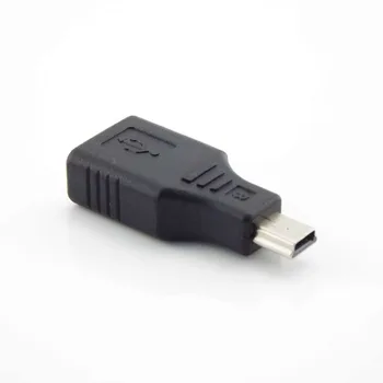 Универсален USB 2.0 A За Mini B 5-Пинов адаптер Mini Type-A B Jack Дърва за Компютър PC, Смартфон OTG Конвертор
