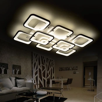 Правоъгълна Минималистичная Модерна led таван полилей осветява за хола спални AC 85-265 В Квадратни тавана полилеи
