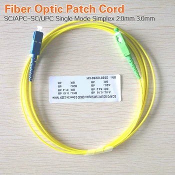 10 бр./лот SC /APC, SC/UPC Симплексный ХАЛОГЕННИ 2,0 мм, 3.0 мм оптичен пач кабел, оптичен кабел от един режим