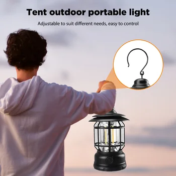 Многофункционален Кемпинговый Лампа 300 Лумена LED Лампа за Палатка USB Преносими Акумулаторни Фенери Водоустойчива за Туризъм на Открито