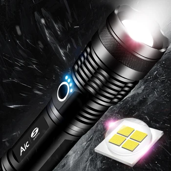 Мощен Led Фенерче XHP50 Факел USB Акумулаторна Linterna Водоустойчива Лампа Ултра Ярък Фенер Къмпинг