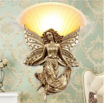 Европейската хол фон, с монтиран на стената лампа, спалня нощна лампа на стълба преминаването на коридор работи творческо украса ангел, с монтиран на стената лампа