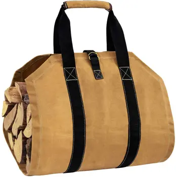 Чанта за съхранение на дърва за огрев двигателят е с мазителна восъчен холщовая чанта за сеч преносима чанта за съхранение на дърва за огрев богат на функции за лесна чанта за огрев