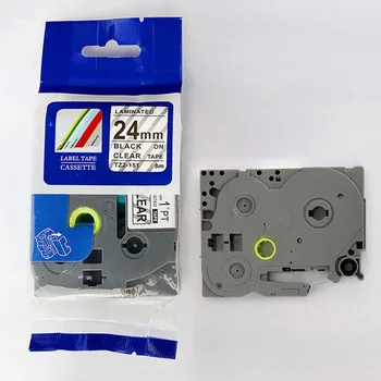 Безплатна доставка 5PK 24 мм черен в прозрачен Етикет лентата tze-151 Съвместим за Brother TZ-151 Ц. 151 Tze-151 принтер за етикети