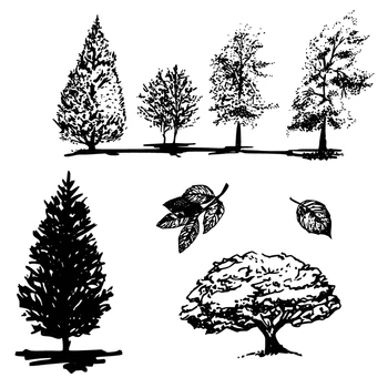 DABOXIBO Различни Дървета Прозрачни Печати Форма За Направата на Картички За Scrapbooking 