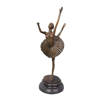 ArtsHom DS-318 Ръчно изработени Жена Балетен Танцов Плейър Бронзова Скулптура Статуя на Момиче Статуетка Декор За Кабинета
