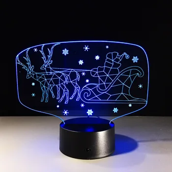 3D Коледна Треньорът лека нощ дистанционно управление Сензорен 7 Цвята Led Настолна Лампа USB Настолни лампи За Децата Детски Подаръци, Играчки