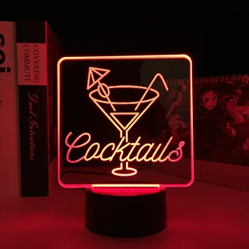 3D Визуализация на Настолна Лампа Led лека нощ за Партито С Лампа Бар Украса Акрилна Led Лампа