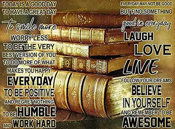 Старинните метални Консервени означения Книга Платно Плакат Днес е един добър повод да прекарате чудесен ден да се усмихват повече в ежедневието си обичам да се Смея на живо