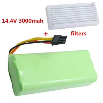 14,4 v 3000 mah Прахосмукачка Батерия Високо качество Батерия за Ecovacs Dibea X600 ZN605 ZN606 ZN609 + Филтри