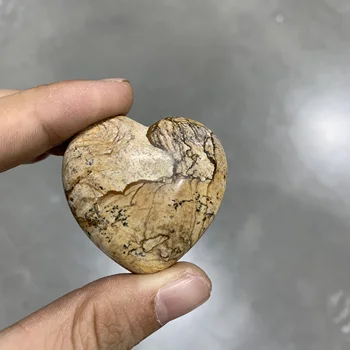 40*35*20 мм Естествена Снимка на камък във формата на сърце Картина на Джаспър резное кристалното сърце на 1 бр.