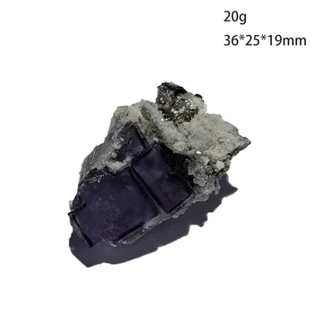 C5-7A е 100% Натурален Виолетов Флуорит Клъстер Арсенопирит Проба Минерал Кристал yaogangxian mine Китай