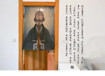 Китайски будистки настроение дзен монах Японска завеса, тоалетна преграда частична сянка на верандата кухня, кабинет, спалня завеси украса