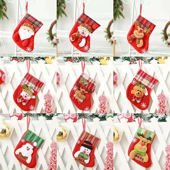 Нова Година 2022 Подарък Пакет Коледа Отглеждане Noel Коледна Украса за Дома 2021 Навидад Чорап Коледно Дърво за Украса Натальный Декор