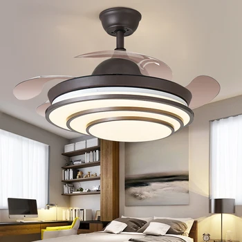 Модерно осветление кухня вентилатор на тавана с осветление невидим, безшумен вентилатор с дистанционно управление декоративно осветление безплатно