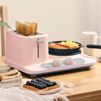 Филия тост Електрическа тиган-тиган три в едно машина за закуска, богат на функции малка Печка за готвене 6-та прехвърляне на температурата