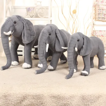 80 см Прекрасен Доста Застанал слон грай жива Имитация на Препарирани Животни модел може да се вози Дете планина Плюшен кукла, Детски играчки подарък