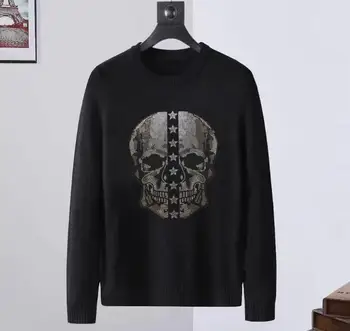 Дизайнерски пуловер с кристали за почивка, азиатски размер S-3XL, Градинска Мъжки Модни Облекла в стил хип-хоп