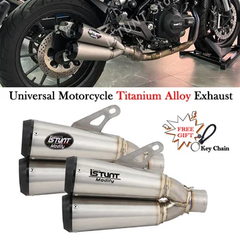 Универсален Мотоциклет Титан Сплав 51 мм, Двойна Изпускателна Тръба на Ауспуха Escape Moto Модифицирана Тръба За VMAX 1200 TRK 502C CBRR500 Z900