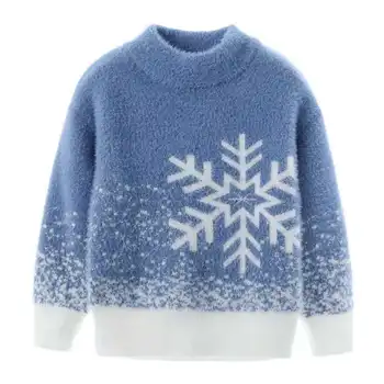 кадифе снежни цветя, топли пуловери за момичета, есенни детски пуловери, вязаная дрехи, детски дрехи