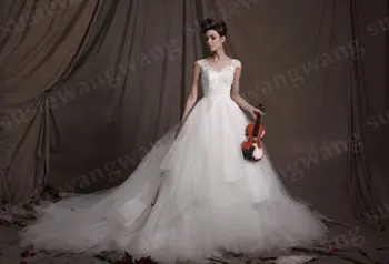 безплатна доставка секси романтична 2015 v-образно деколте на булката casamento във vestido de noiva renda Сватбена Рокля винтажное сватбена рокля цвете