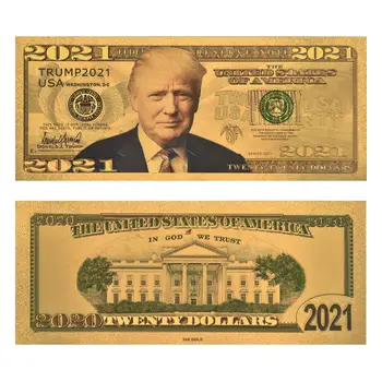 24-КАРАТОВО Цветна Позлатен Банкноти Доналд Тръмп PVC Хартиени Пари за Американски Президент на САЩ Приятни Коледни Подаръци за Събиране
