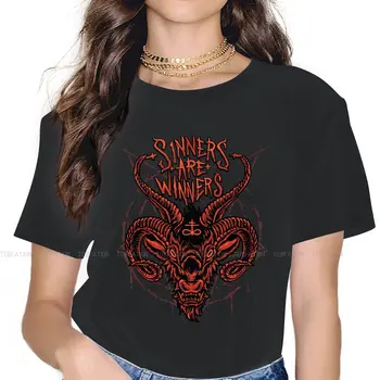 Тениска с Кръгло деколте Sinners Lucifer Hell Demon, Библията, Класическа Тениска От Чист Памук, Дрехи За Момичета, Индивидуалност, Топла Разпродажба