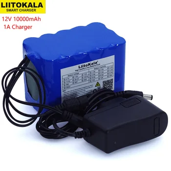 Liitokala 12v 10Ah 18650 литиево-йонна батерия 12,6 10 000 mah с BMS Такса Защита на Веригата DC 5,5*2,1 мм + 1A Зарядно устройство