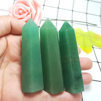 160 г кварц точков натурален кристал авантюрина пръчка Минерален зелен камък донлинъюй кула Рейки лечение