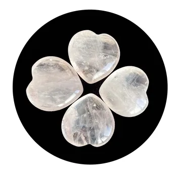 Скъпоценен камък на сърцето кварц, естествен кристален плода ясен за изцеление Подарък Декорация